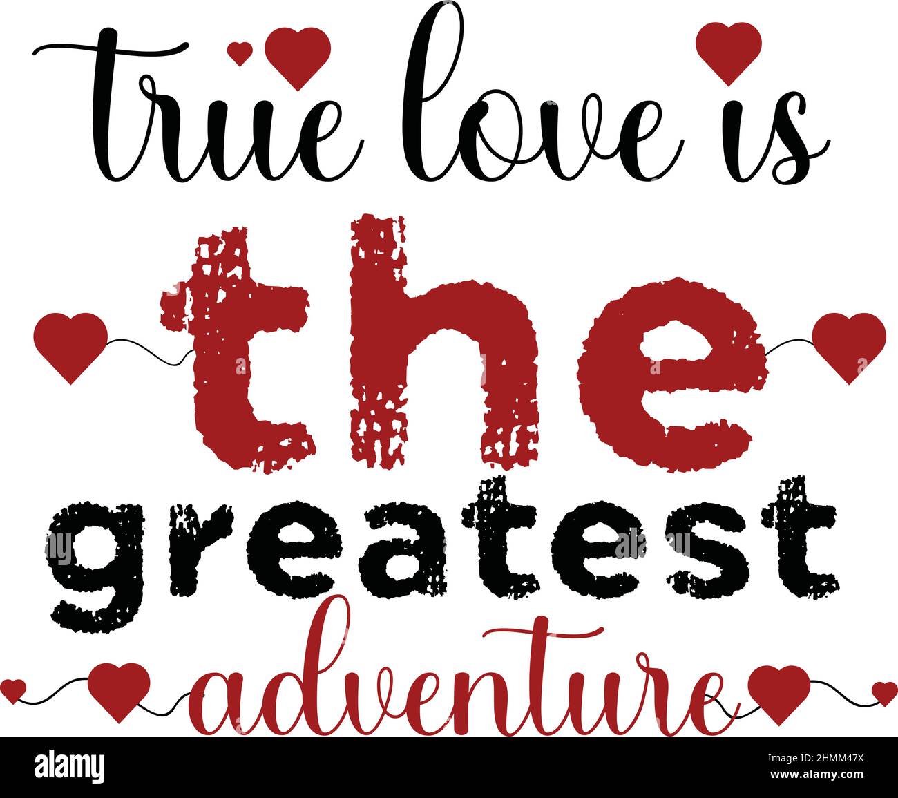 véritable amour est il plus grande aventure saint valentin saint t shirt monogramme texte vecteur modèle Illustration de Vecteur