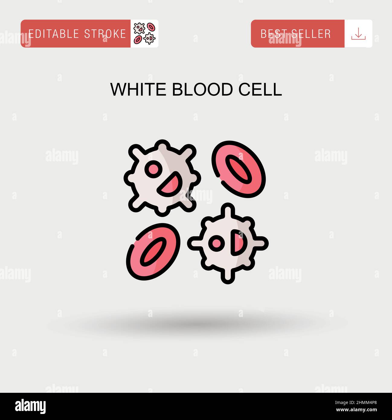 Icône de vecteur simple de globules blancs. Illustration de Vecteur