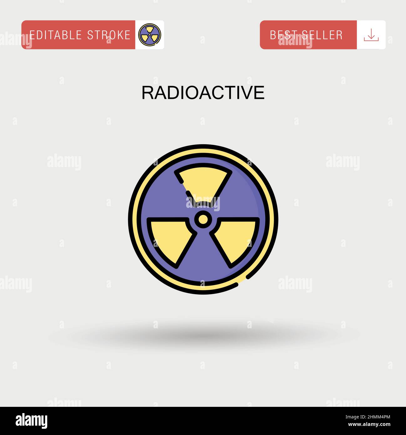 Icône de vecteur simple radioactif. Illustration de Vecteur