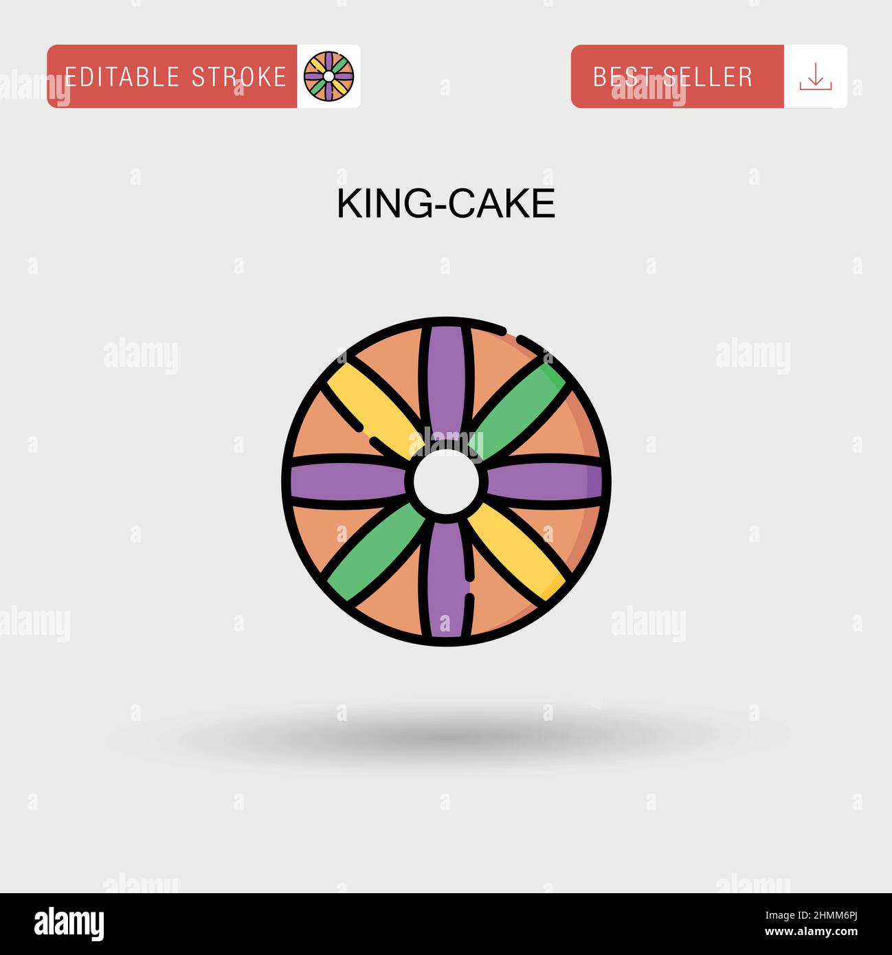 Icône de vecteur simple King-Cake. Illustration de Vecteur