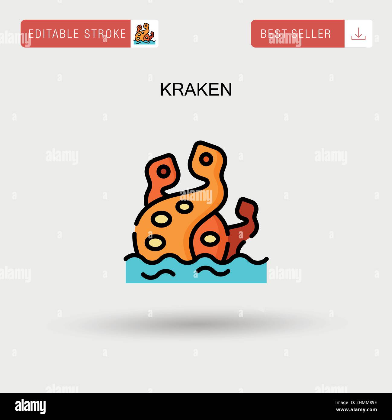 Icône de vecteur simple Kraken. Illustration de Vecteur