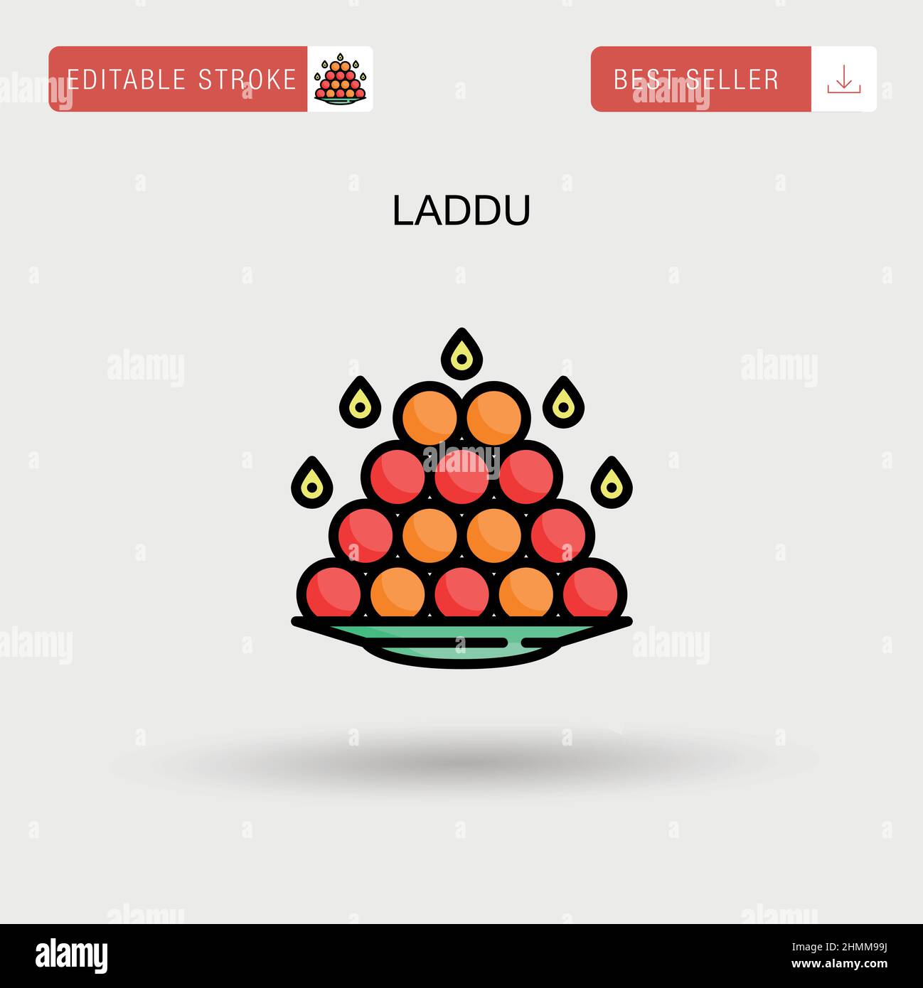 Icône de vecteur simple Laddu. Illustration de Vecteur