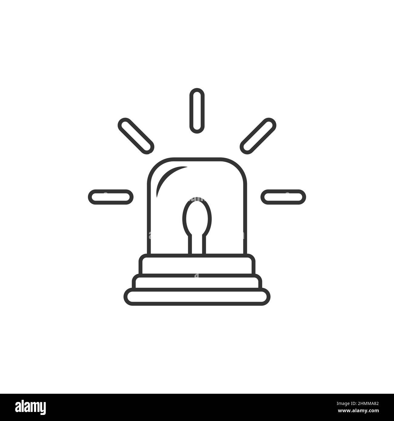 Icône d'alarme d'urgence de style plat.Illustration vectorielle du témoin sur un arrière-plan isolé.Concept commercial de signature d'urgence de police. Illustration de Vecteur