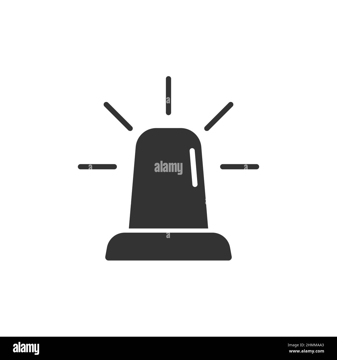 Icône d'alarme d'urgence de style plat.Illustration vectorielle du témoin sur un arrière-plan isolé.Concept commercial de signature d'urgence de police. Illustration de Vecteur