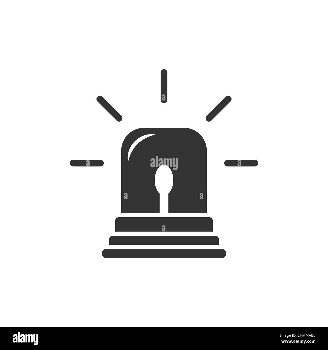 Icône d'alarme d'urgence de style plat.Illustration vectorielle du témoin sur un arrière-plan isolé.Concept commercial de signature d'urgence de police. Illustration de Vecteur