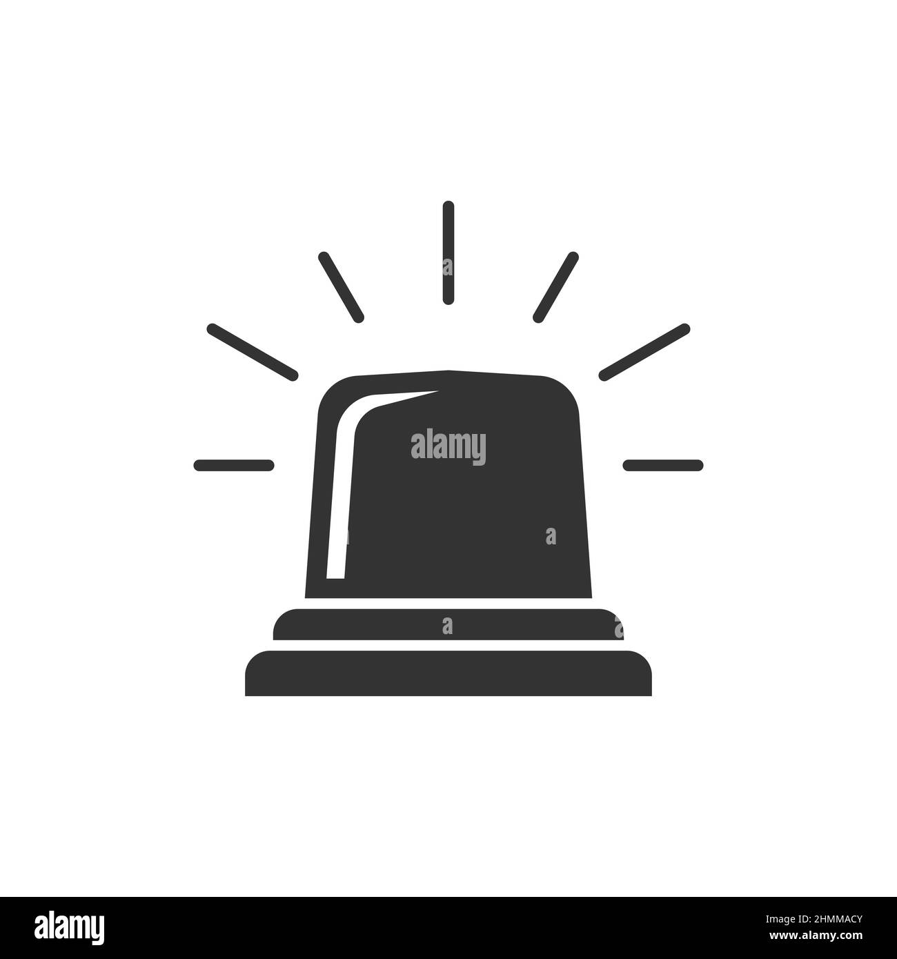 Icône d'alarme d'urgence de style plat.Illustration vectorielle du témoin sur un arrière-plan isolé.Concept commercial de signature d'urgence de police. Illustration de Vecteur