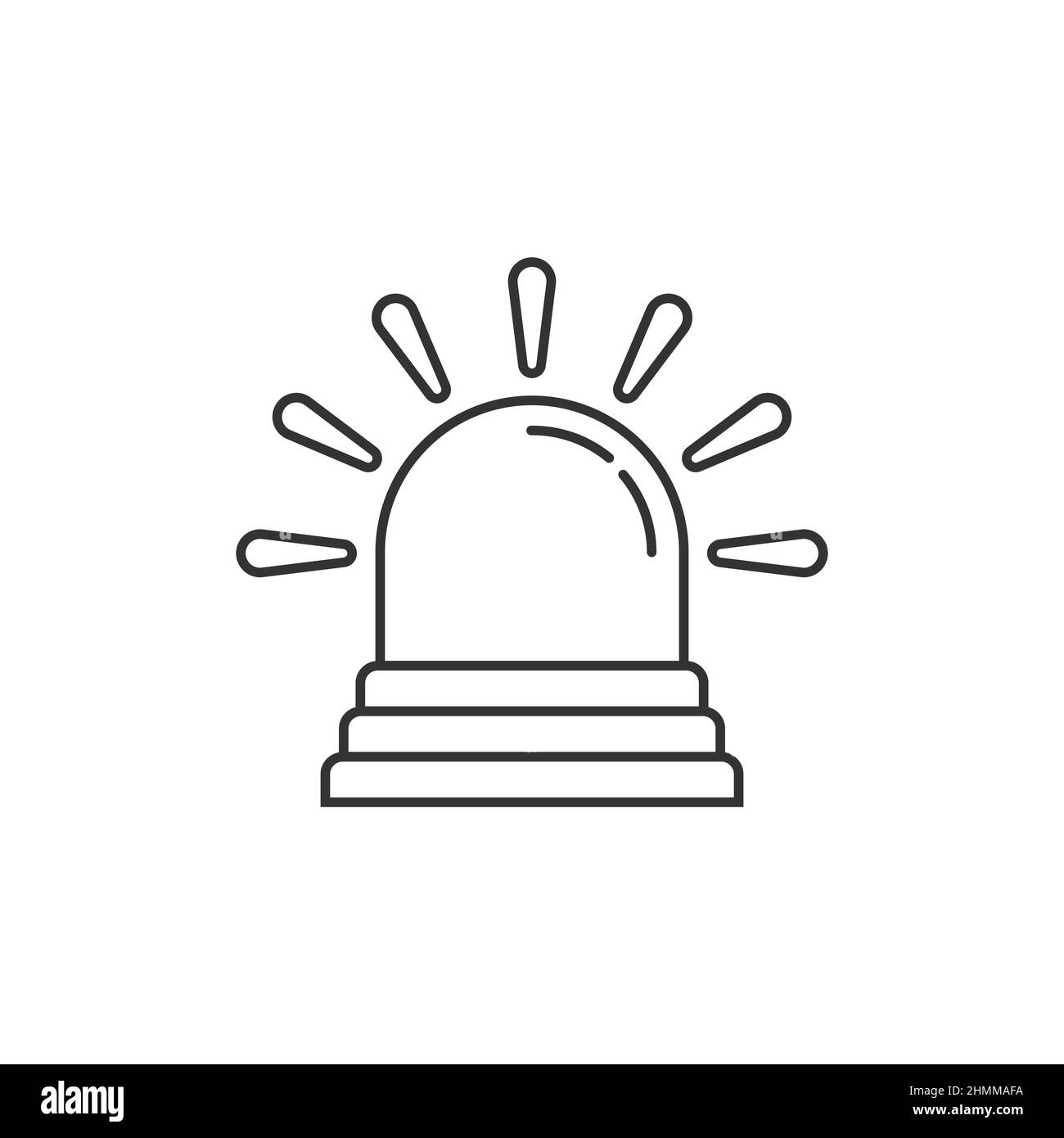 Icône d'alarme d'urgence de style plat.Illustration vectorielle du témoin sur un arrière-plan isolé.Concept commercial de signature d'urgence de police. Illustration de Vecteur