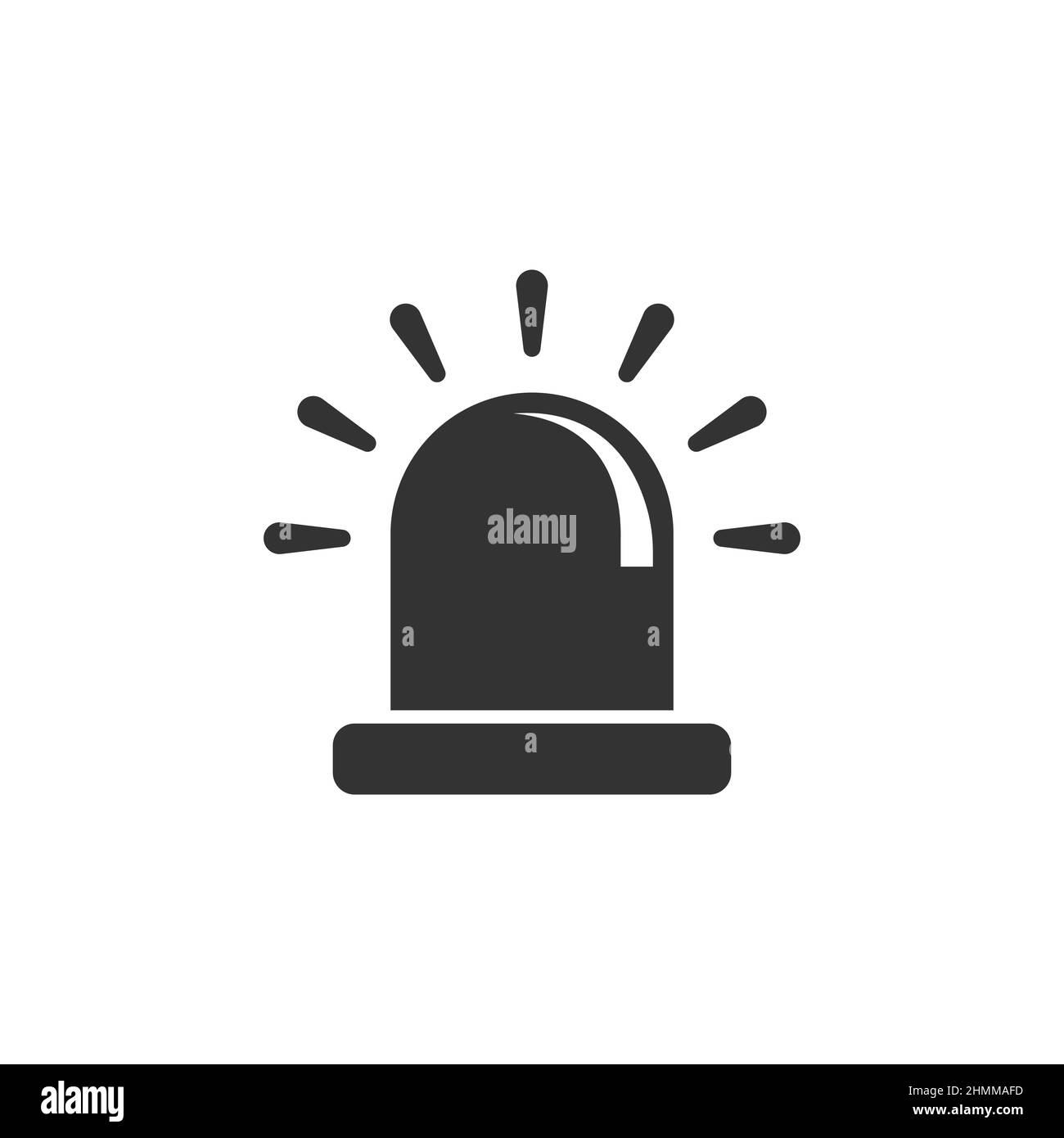 Icône d'alarme d'urgence de style plat.Illustration vectorielle du témoin sur un arrière-plan isolé.Concept commercial de signature d'urgence de police. Illustration de Vecteur