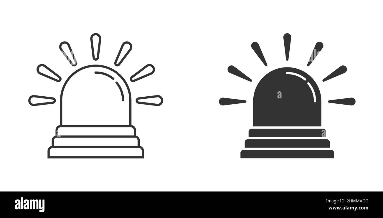 Icône d'alarme d'urgence de style plat.Illustration vectorielle du témoin sur un arrière-plan isolé.Concept commercial de signature d'urgence de police. Illustration de Vecteur