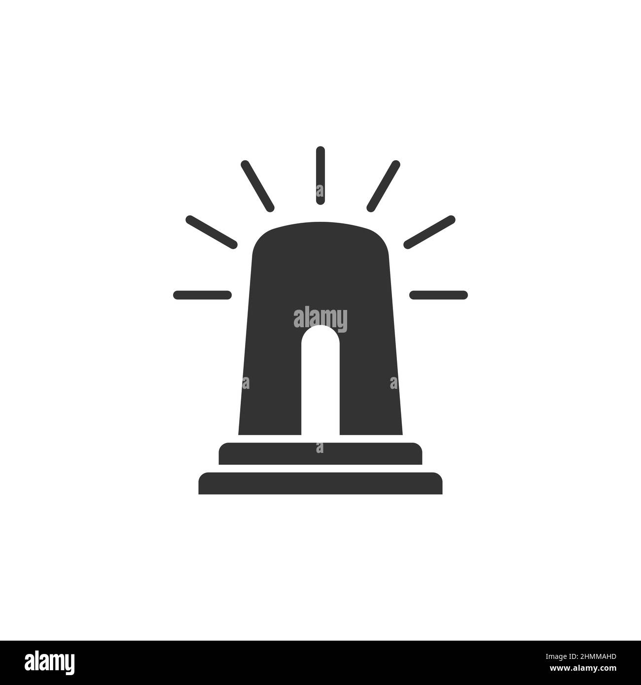Icône d'alarme d'urgence de style plat.Illustration vectorielle du témoin sur un arrière-plan isolé.Concept commercial de signature d'urgence de police. Illustration de Vecteur