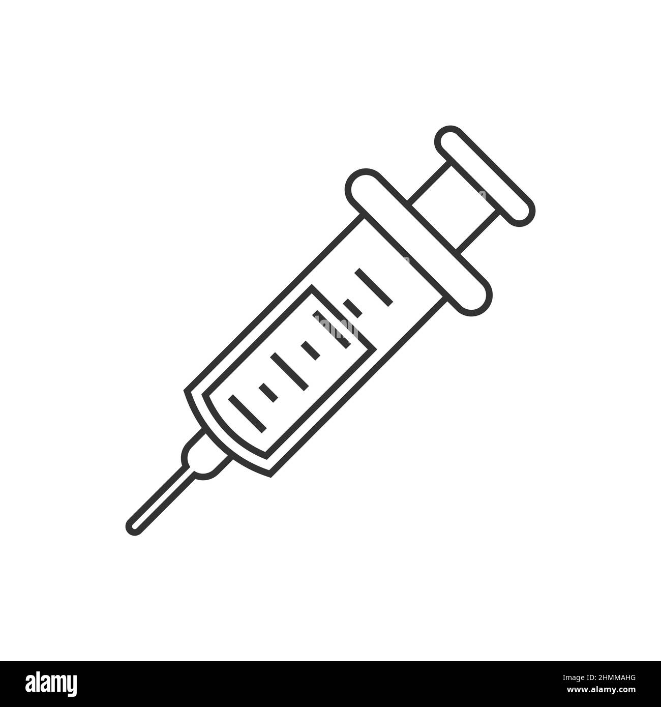 Icône de seringue plate.Vaccin contre le coronavirus injecter l'illustration du vecteur sur un fond isolé.La vaccination Covid-19 signe le concept d'affaires. Illustration de Vecteur