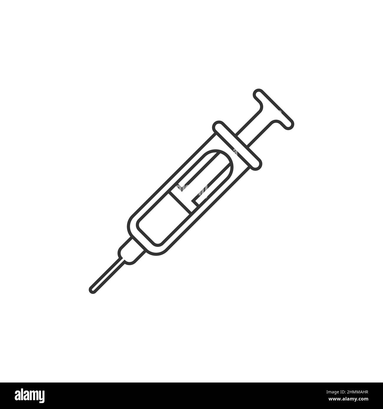 Icône de seringue plate.Vaccin contre le coronavirus injecter l'illustration du vecteur sur un fond isolé.La vaccination Covid-19 signe le concept d'affaires. Illustration de Vecteur