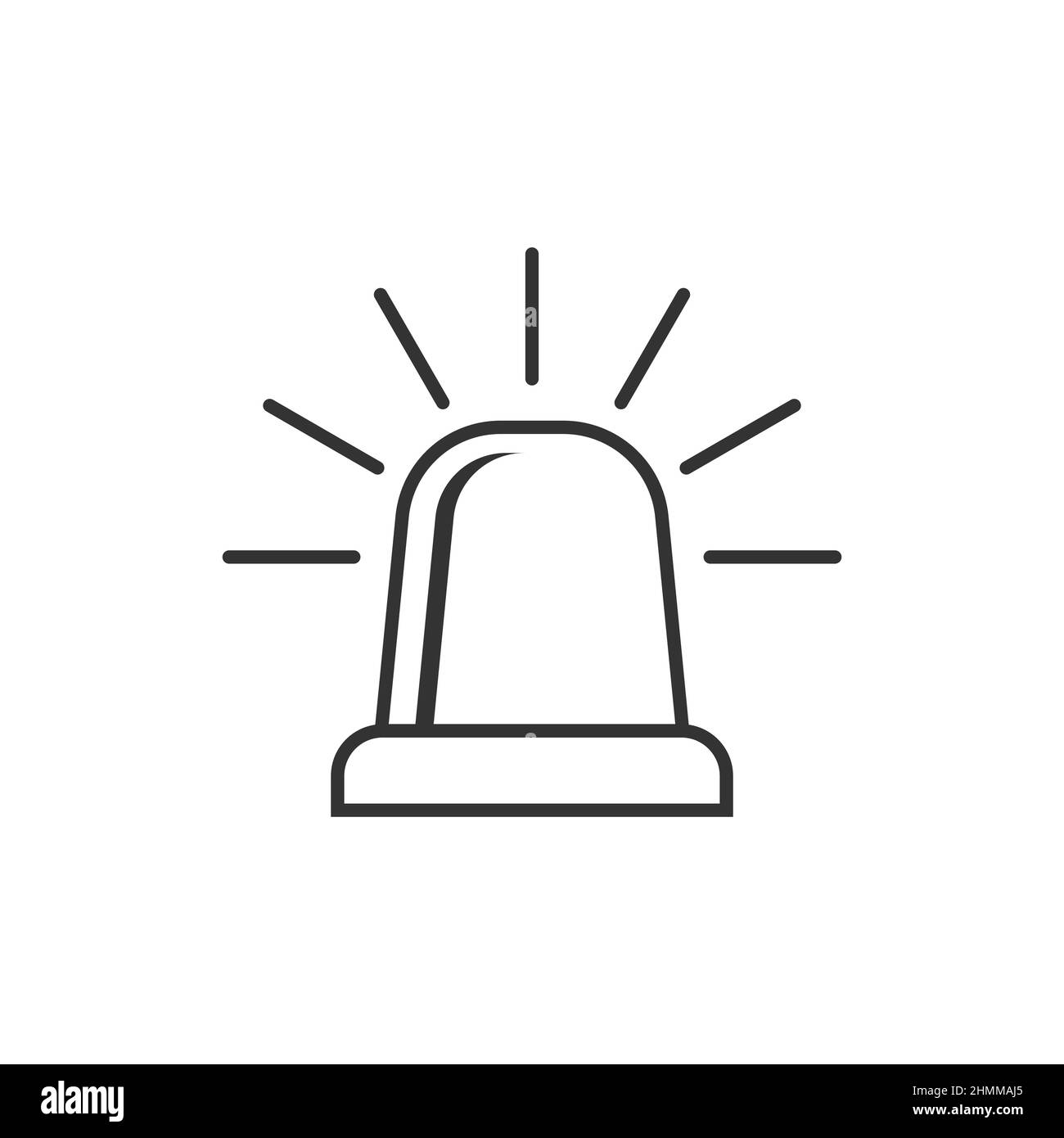 Icône d'alarme d'urgence de style plat.Illustration vectorielle du témoin sur un arrière-plan isolé.Concept commercial de signature d'urgence de police. Illustration de Vecteur