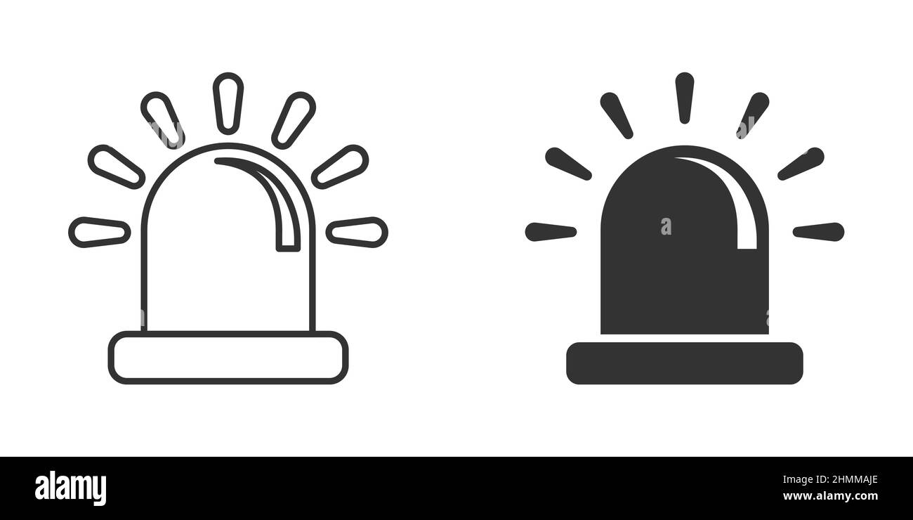 Icône d'alarme d'urgence de style plat.Illustration vectorielle du témoin sur un arrière-plan isolé.Concept commercial de signature d'urgence de police. Illustration de Vecteur