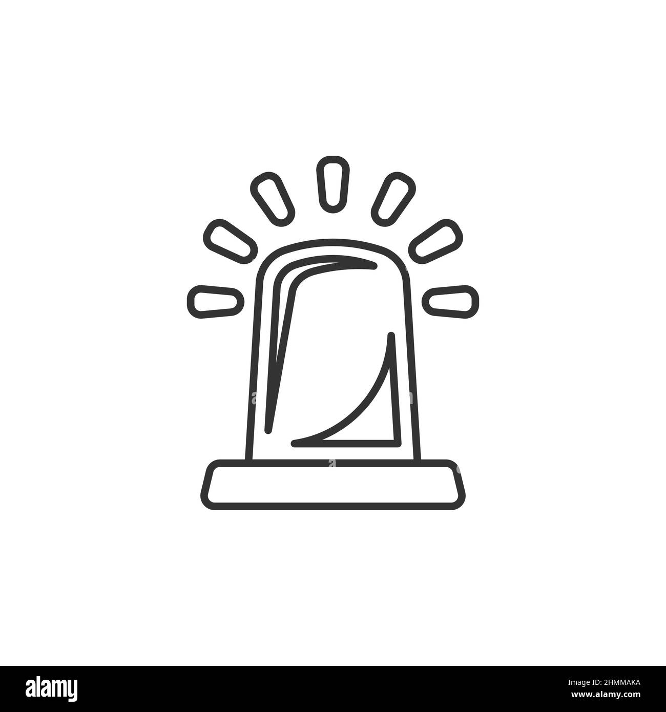 Icône d'alarme d'urgence de style plat.Illustration vectorielle du témoin sur un arrière-plan isolé.Concept commercial de signature d'urgence de police. Illustration de Vecteur