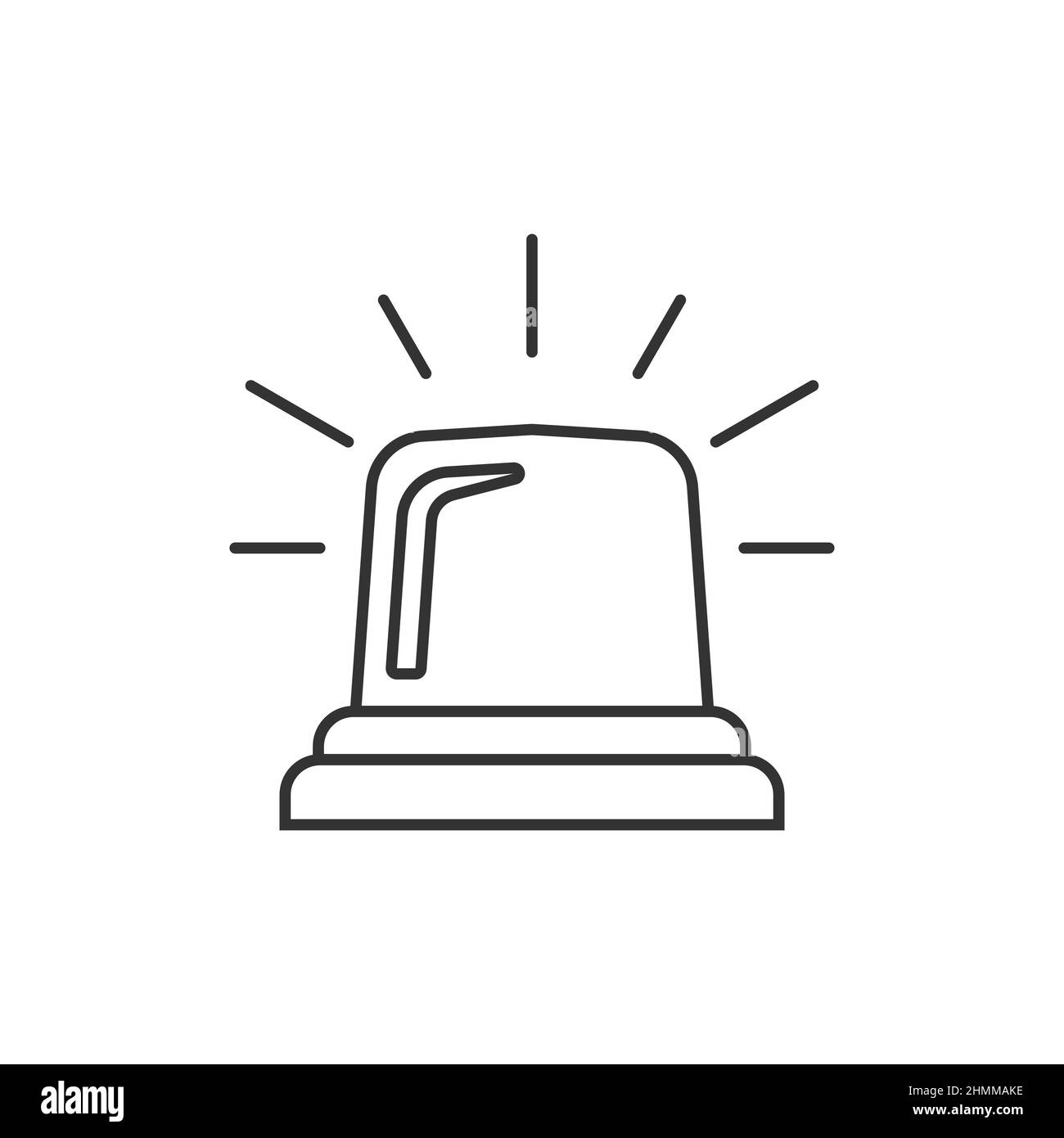 Icône d'alarme d'urgence de style plat.Illustration vectorielle du témoin sur un arrière-plan isolé.Concept commercial de signature d'urgence de police. Illustration de Vecteur