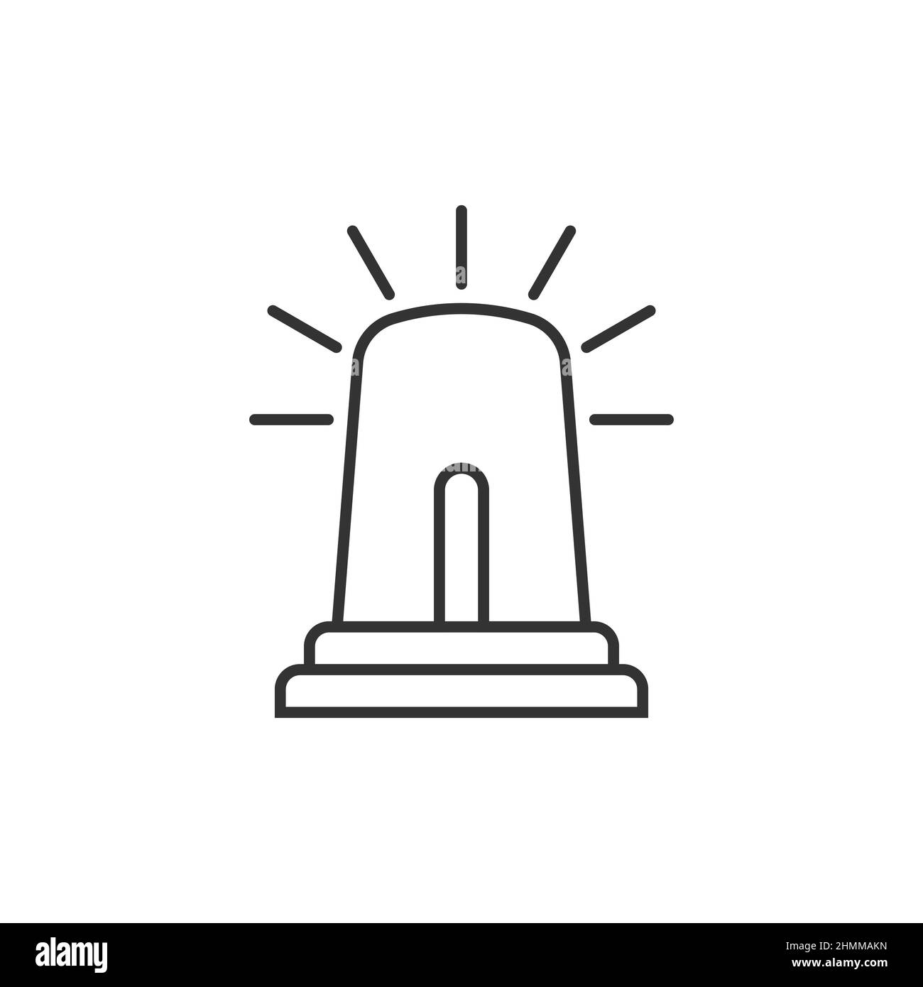 Icône d'alarme d'urgence de style plat.Illustration vectorielle du témoin sur un arrière-plan isolé.Concept commercial de signature d'urgence de police. Illustration de Vecteur