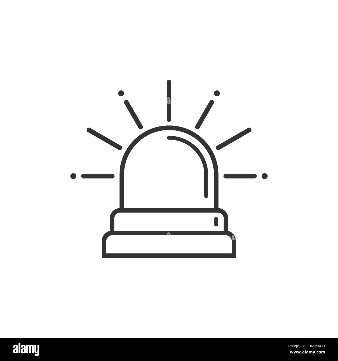 Icône d'alarme d'urgence de style plat.Illustration vectorielle du témoin sur un arrière-plan isolé.Concept commercial de signature d'urgence de police. Illustration de Vecteur