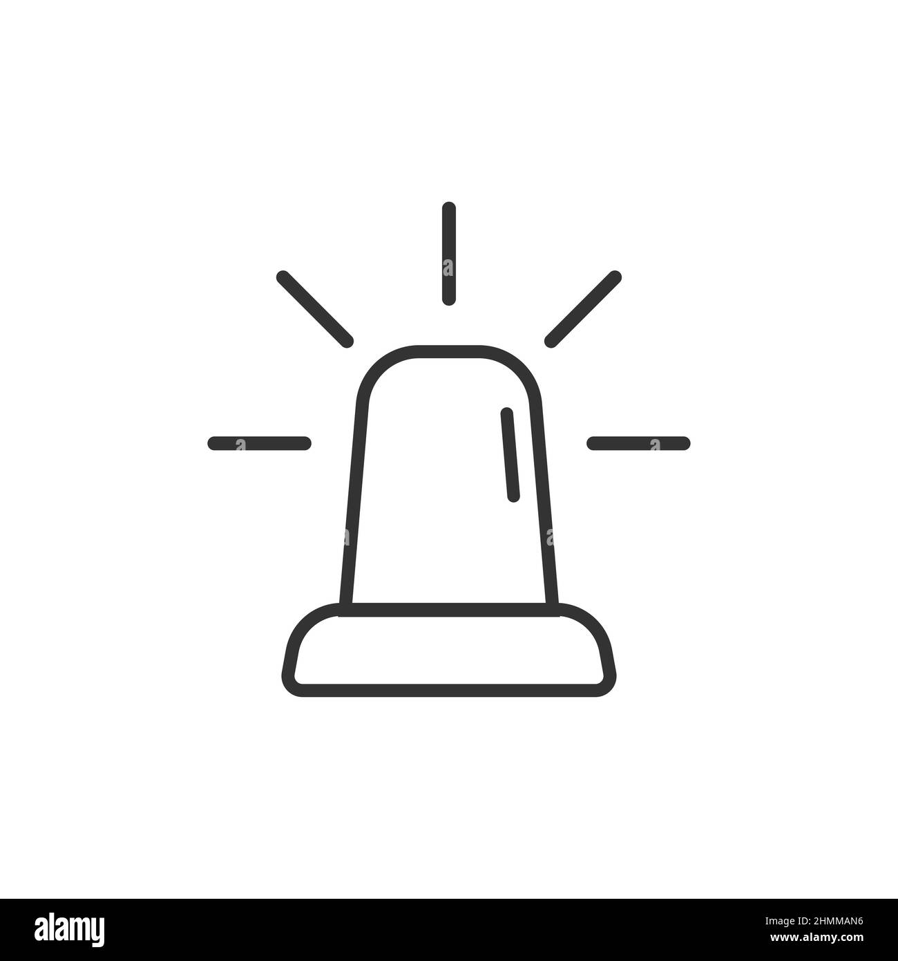 Icône d'alarme d'urgence de style plat.Illustration vectorielle du témoin sur un arrière-plan isolé.Concept commercial de signature d'urgence de police. Illustration de Vecteur