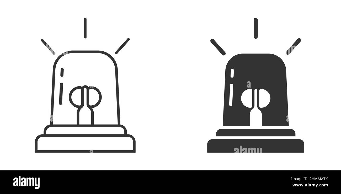 Icône d'alarme d'urgence de style plat.Illustration vectorielle du témoin sur un arrière-plan isolé.Concept commercial de signature d'urgence de police. Illustration de Vecteur