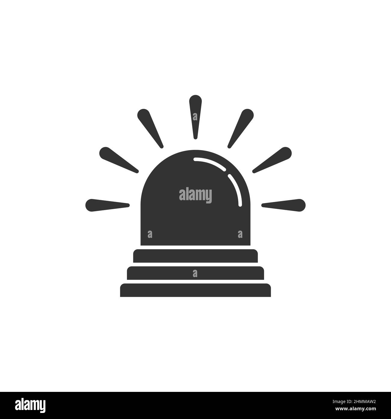 Icône d'alarme d'urgence de style plat.Illustration vectorielle du témoin sur un arrière-plan isolé.Concept commercial de signature d'urgence de police. Illustration de Vecteur