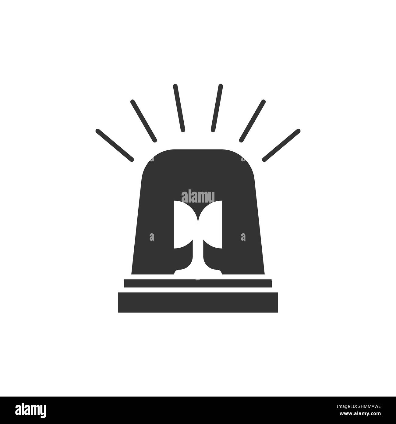 Icône d'alarme d'urgence de style plat.Illustration vectorielle du témoin sur un arrière-plan isolé.Concept commercial de signature d'urgence de police. Illustration de Vecteur