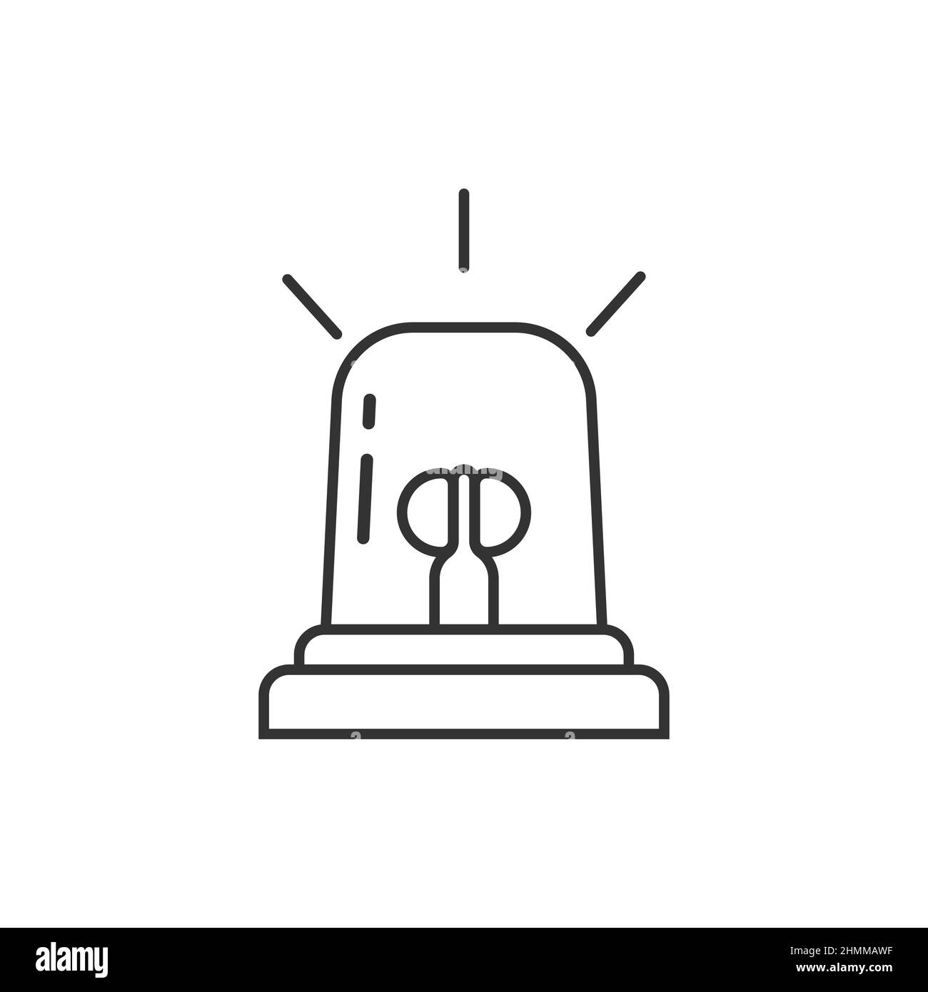 Icône d'alarme d'urgence de style plat.Illustration vectorielle du témoin sur un arrière-plan isolé.Concept commercial de signature d'urgence de police. Illustration de Vecteur