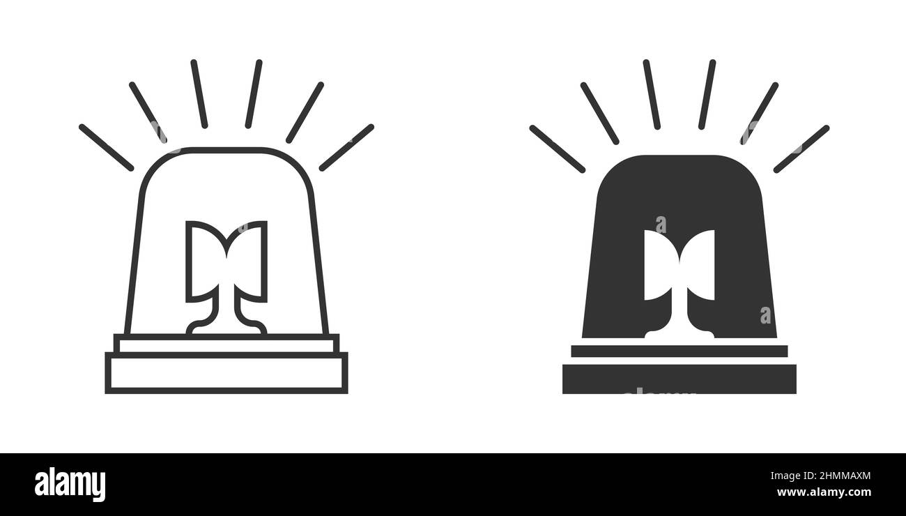 Icône d'alarme d'urgence de style plat.Illustration vectorielle du témoin sur un arrière-plan isolé.Concept commercial de signature d'urgence de police. Illustration de Vecteur
