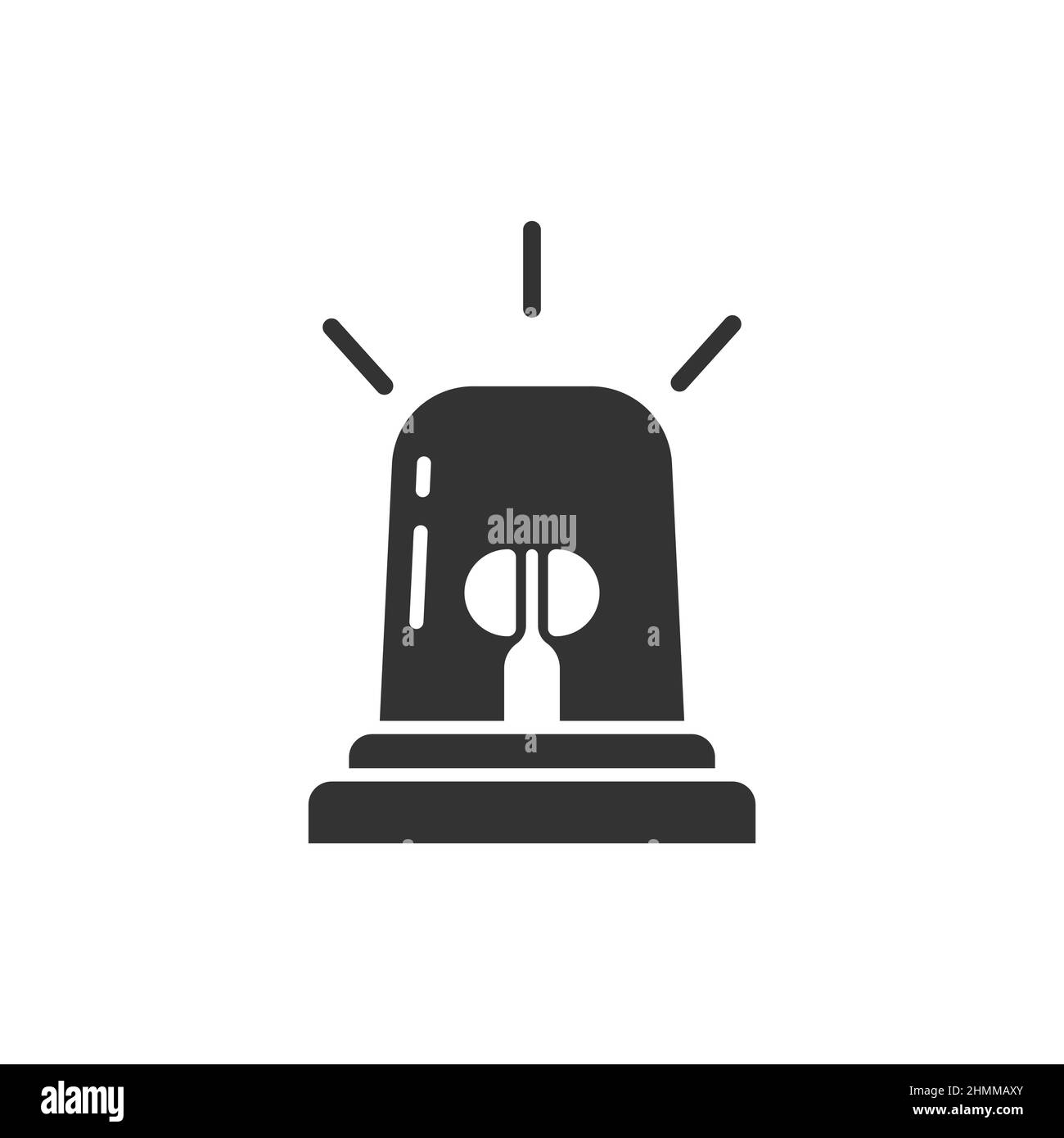 Icône d'alarme d'urgence de style plat.Illustration vectorielle du témoin sur un arrière-plan isolé.Concept commercial de signature d'urgence de police. Illustration de Vecteur