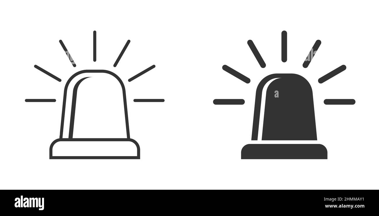 Icône d'alarme d'urgence de style plat.Illustration vectorielle du témoin sur un arrière-plan isolé.Concept commercial de signature d'urgence de police. Illustration de Vecteur