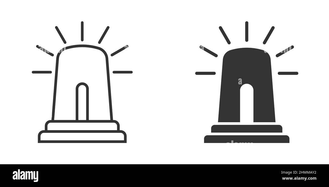 Icône d'alarme d'urgence de style plat.Illustration vectorielle du témoin sur un arrière-plan isolé.Concept commercial de signature d'urgence de police. Illustration de Vecteur