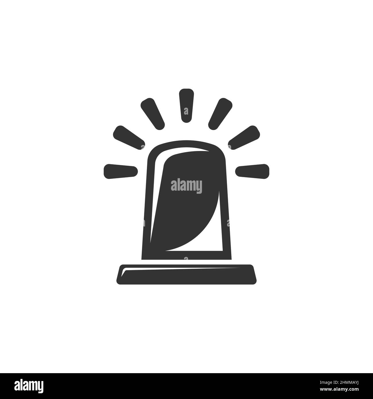 Icône d'alarme d'urgence de style plat.Illustration vectorielle du témoin sur un arrière-plan isolé.Concept commercial de signature d'urgence de police. Illustration de Vecteur