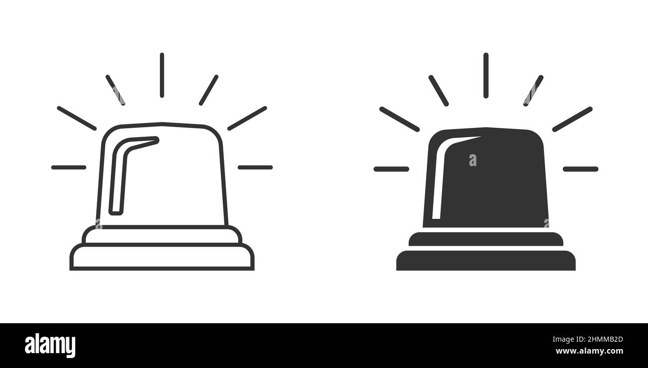 Icône d'alarme d'urgence de style plat.Illustration vectorielle du témoin sur un arrière-plan isolé.Concept commercial de signature d'urgence de police. Illustration de Vecteur