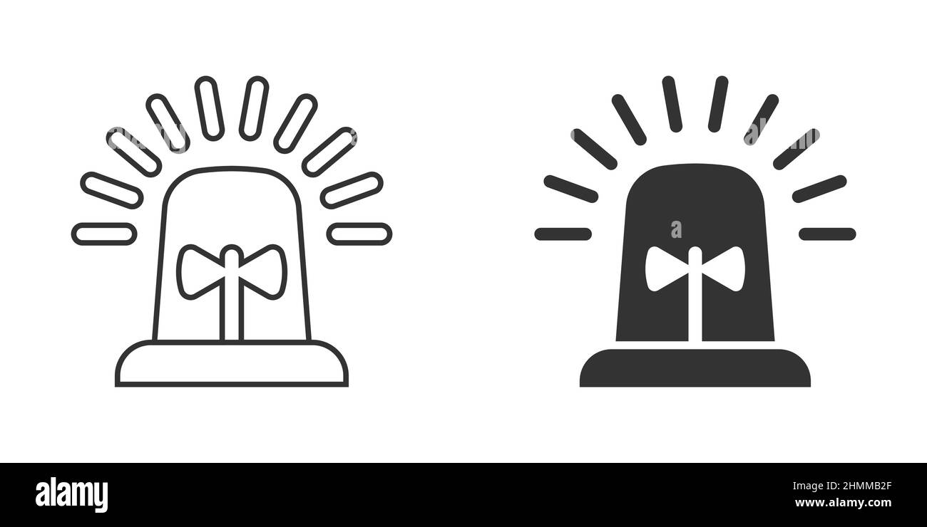 Icône d'alarme d'urgence de style plat.Illustration vectorielle du témoin sur un arrière-plan isolé.Concept commercial de signature d'urgence de police. Illustration de Vecteur