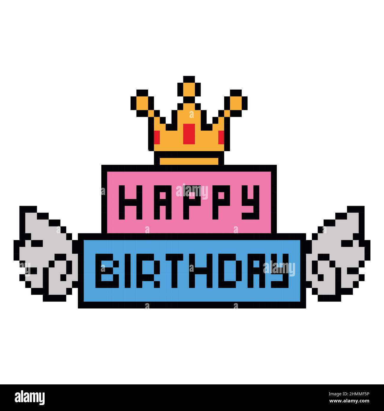 Joyeux Anniversaire Banniere Pixel Art Illustration Photo Stock Alamy