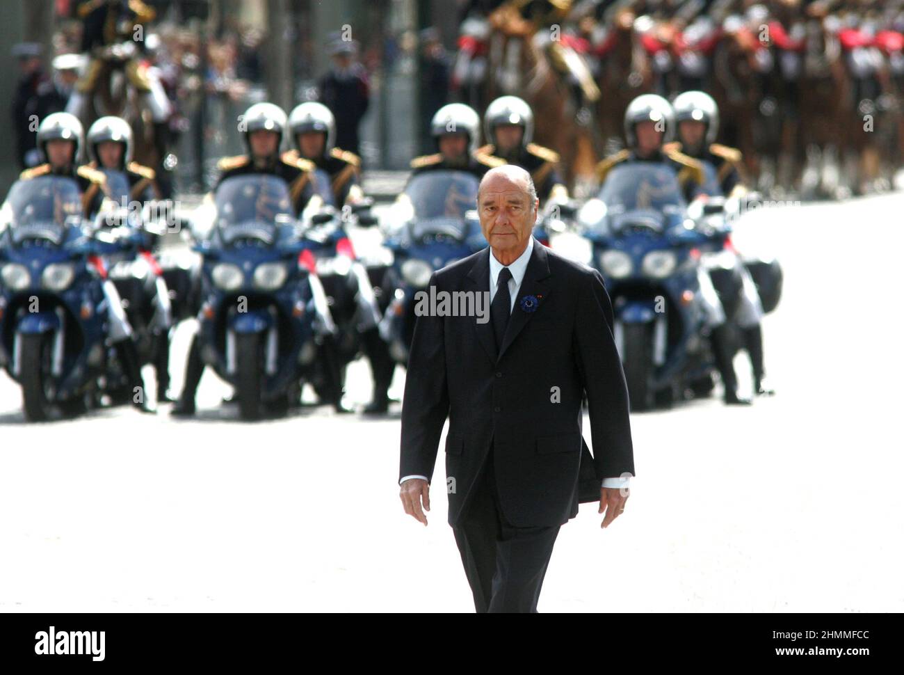 Paris (France) : Jacques Chirac a assisté à la cérémonie de commémoration du 8,1945 mai, le 2006/05/08 Banque D'Images