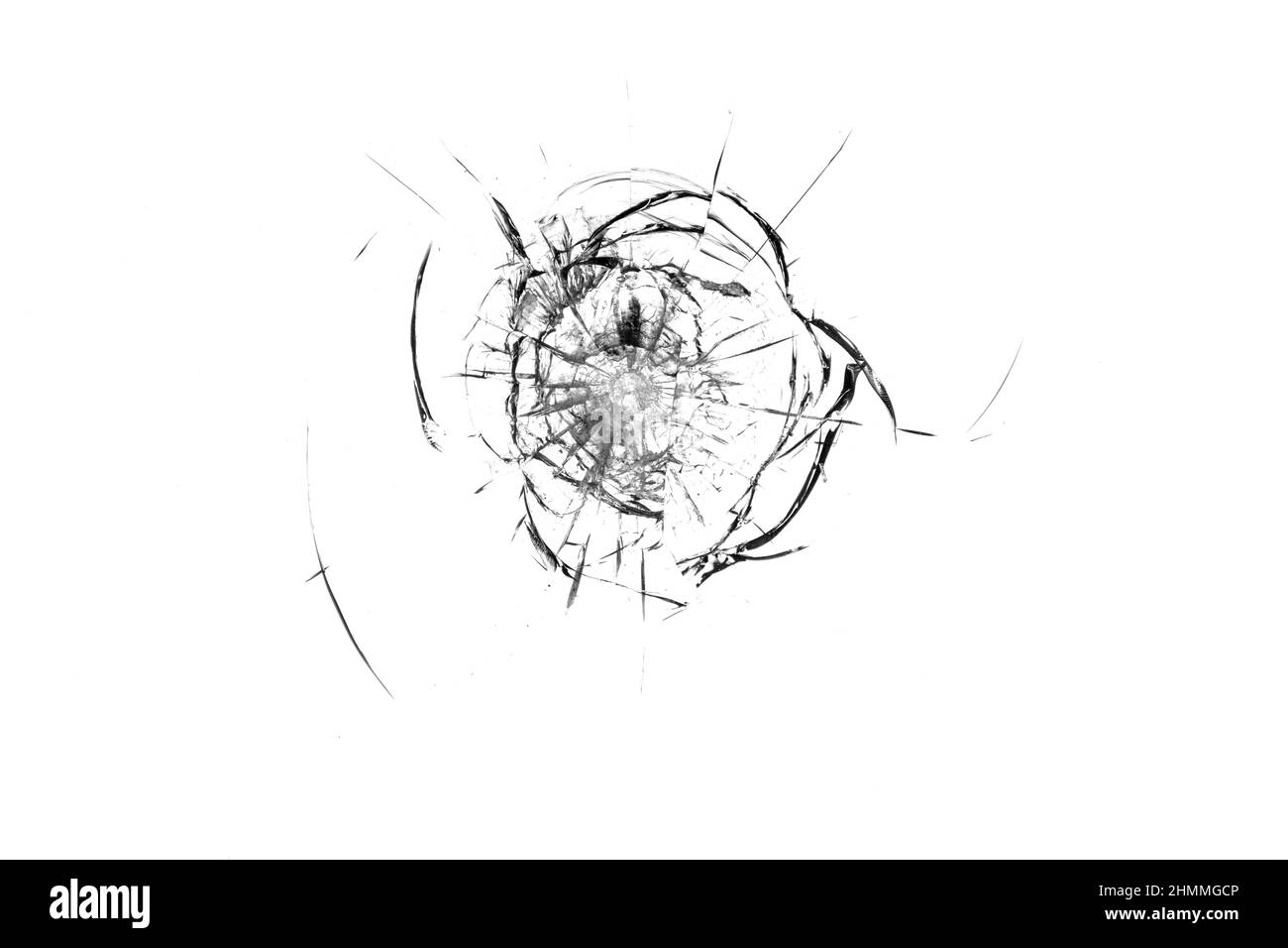 La texture du verre brisé.Trou cylindrique Banque D'Images