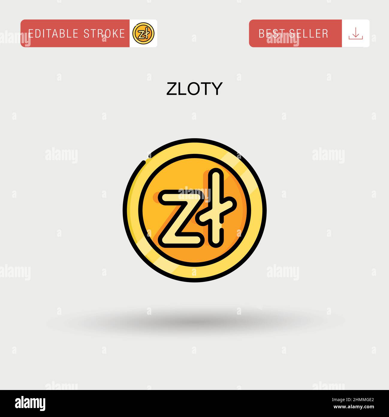 Icône de vecteur simple zloty. Illustration de Vecteur