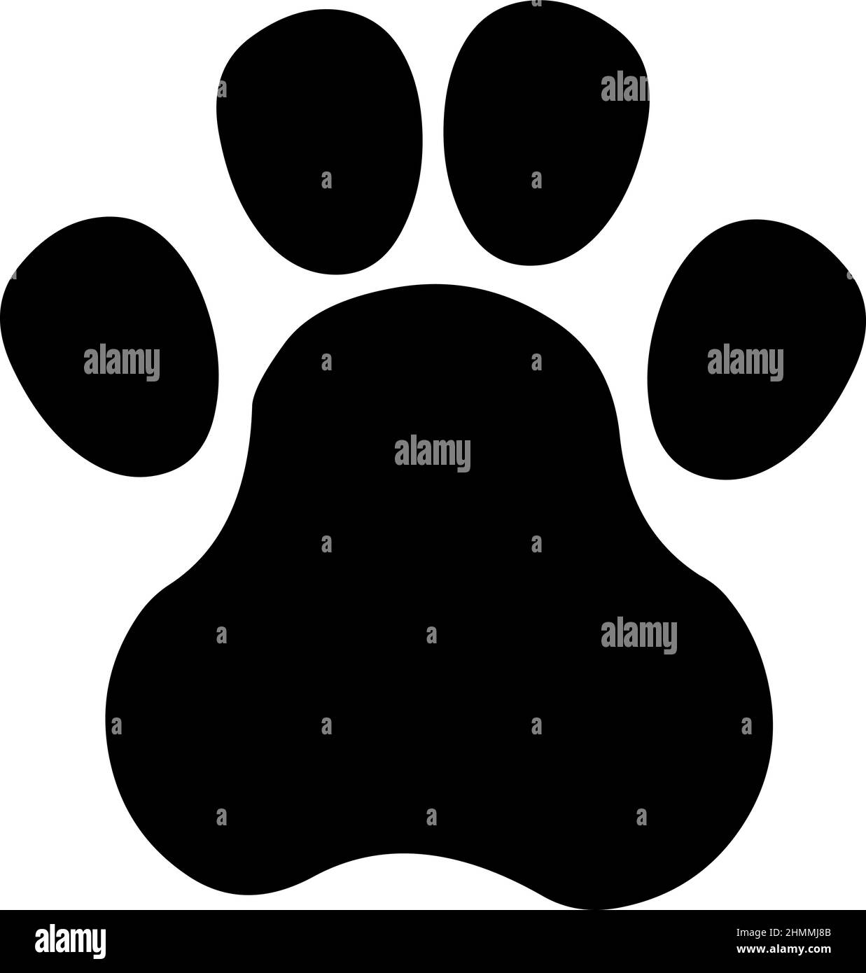 Illustration vectorielle de la silhouette noire d'un paw animal Illustration de Vecteur