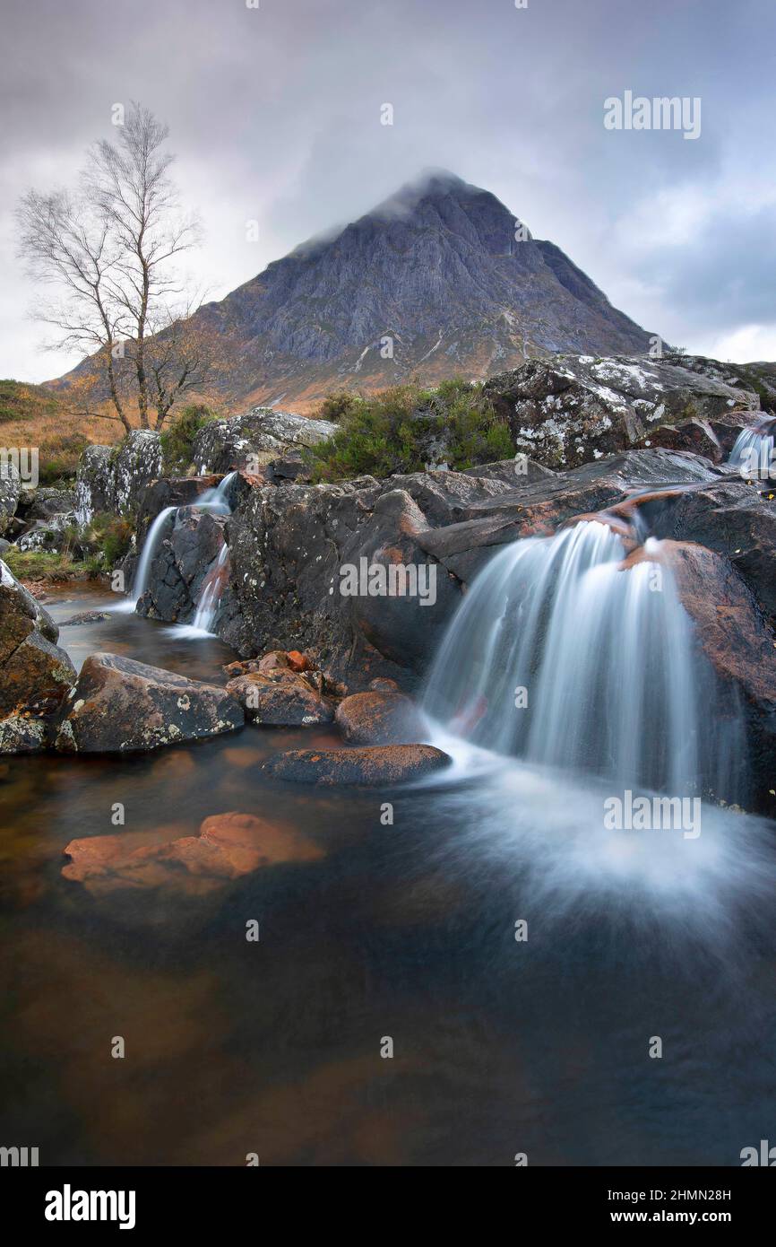 Cascades de Buachaville Etive Mor, Royaume-Uni, Écosse, Buachaville Etive Mor, Glencoe Banque D'Images