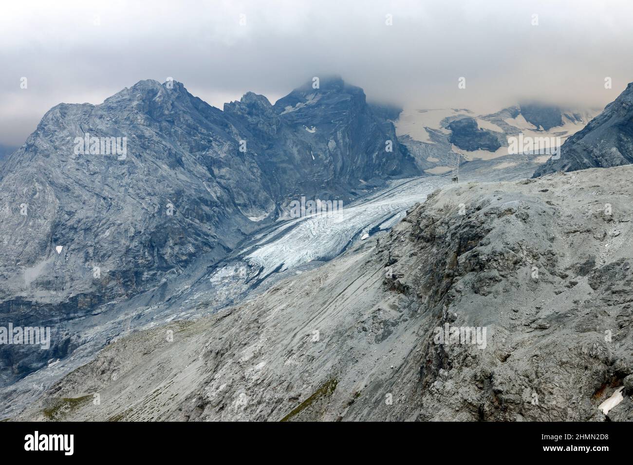 Glacier au col du Stelvio, Italie, Tyrol du Sud, Bormio, Stilfser Joch Banque D'Images