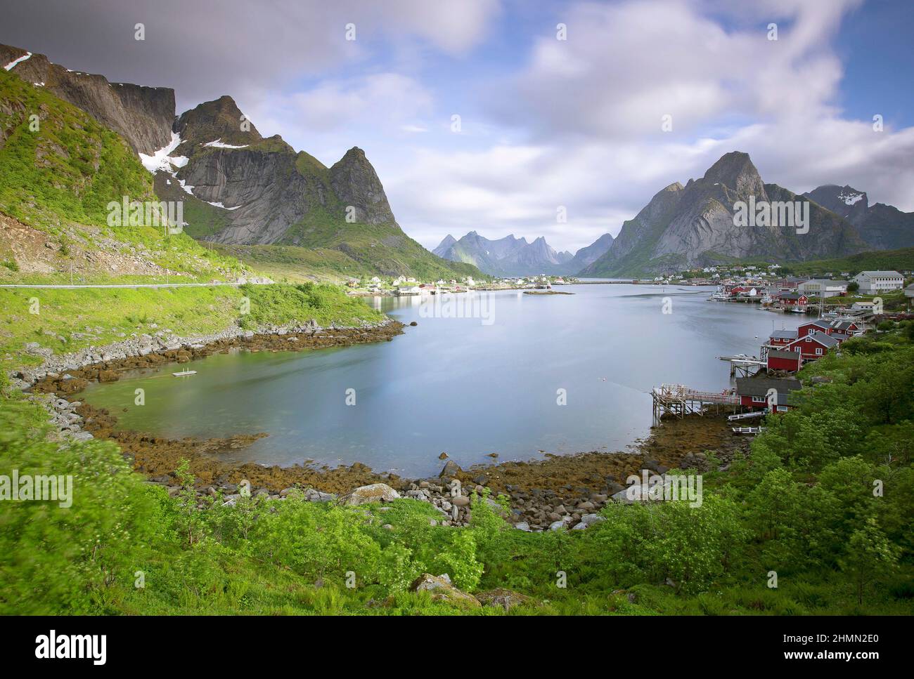 Paysage côtier à Lofoten, Norvège, îles Lofoten, Vesteralen, Reine Banque D'Images