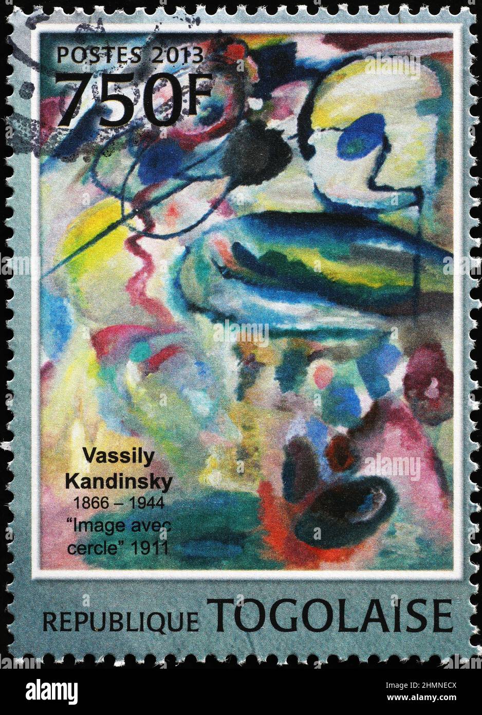 Image avec cercle par Kandisky sur timbre-poste Banque D'Images