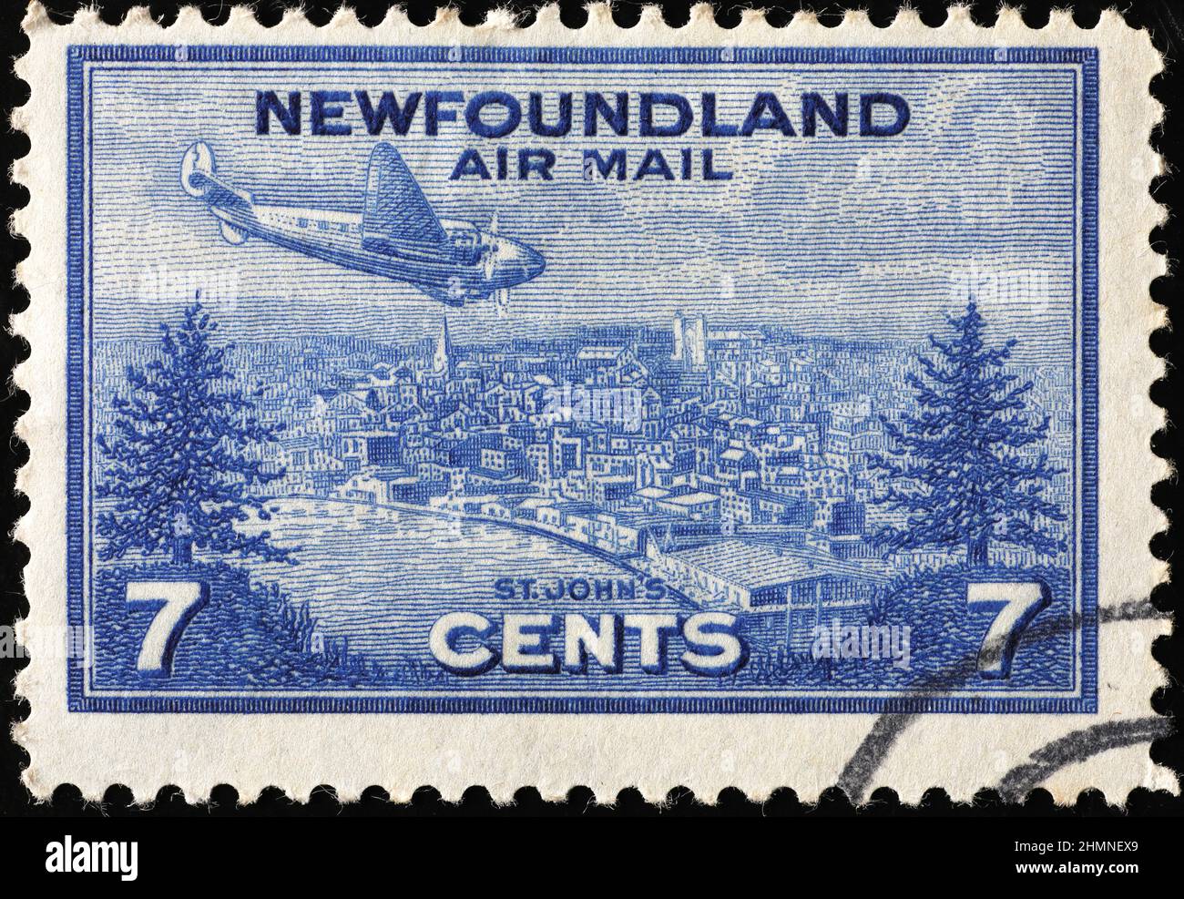 Ancien timbre-poste de la poste aérienne de Terre-Neuve Banque D'Images
