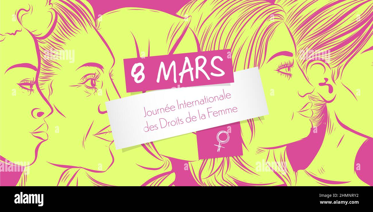 Bannière d'illustration de la Journée internationale des droits de la femme Banque D'Images