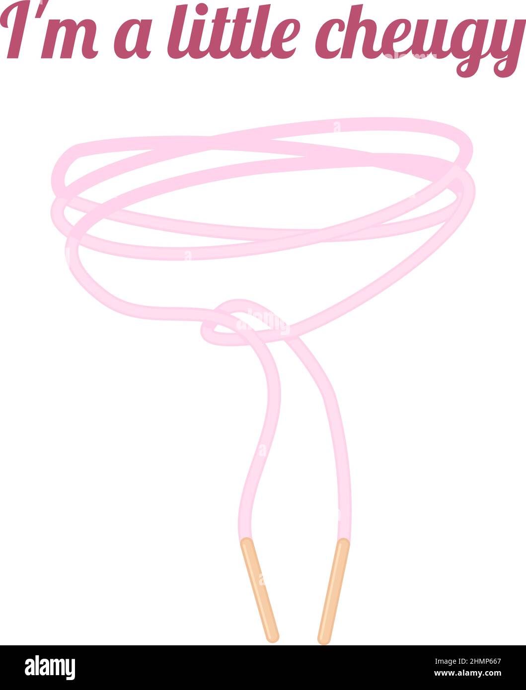 Citation de Cheugy avec collier de corde I m un peu de tendance de Gen Z de cheugy. Texte isolé sur fond wthite Illustration de Vecteur