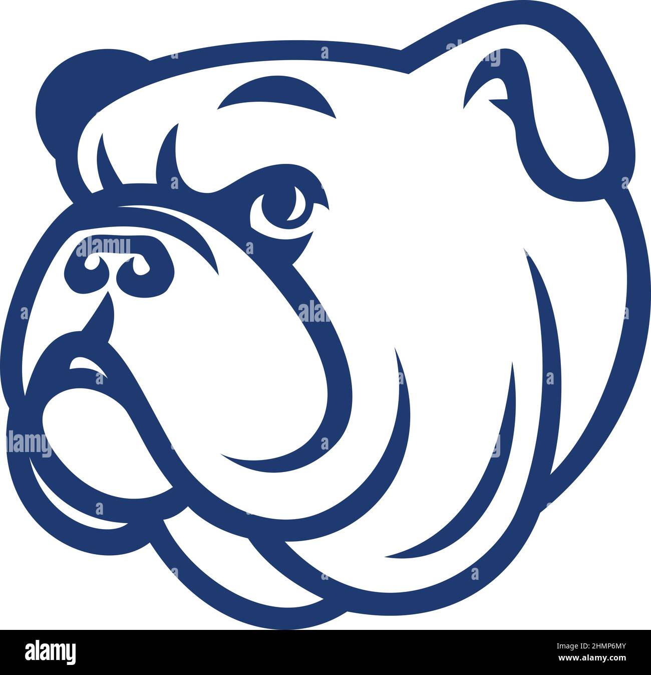 Bulldog anglais simple Line Art Illustration de Vecteur