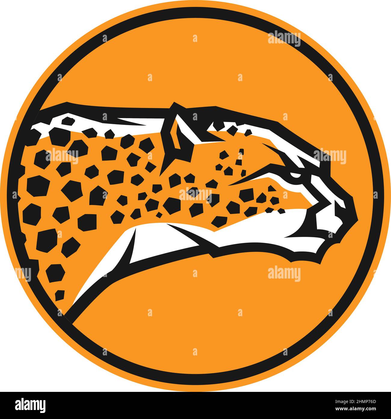 Design tendance du logo Cheetah Round Illustration de Vecteur