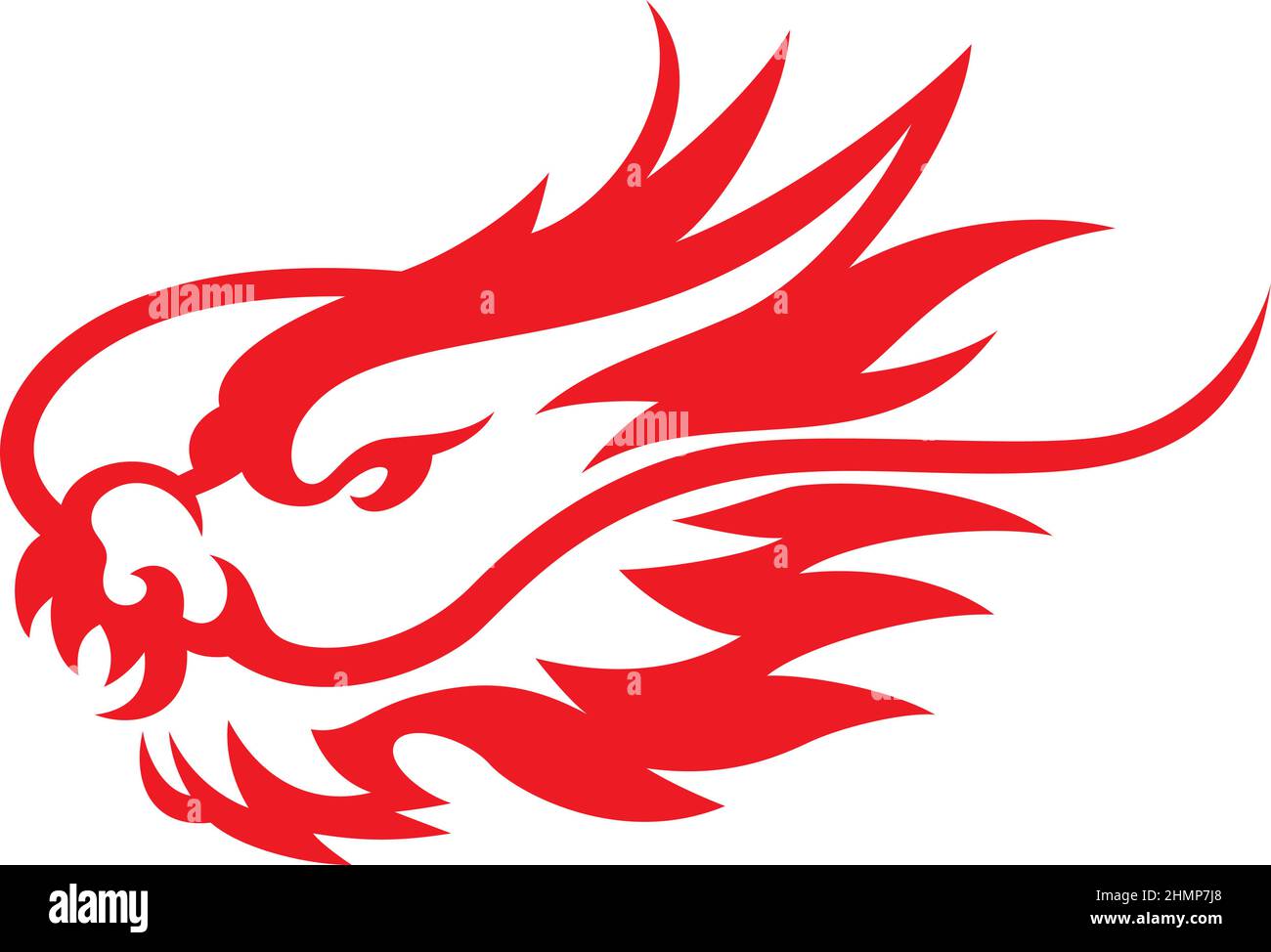 Simple Vector of Chinese Dragon Head Design Illustration de Vecteur