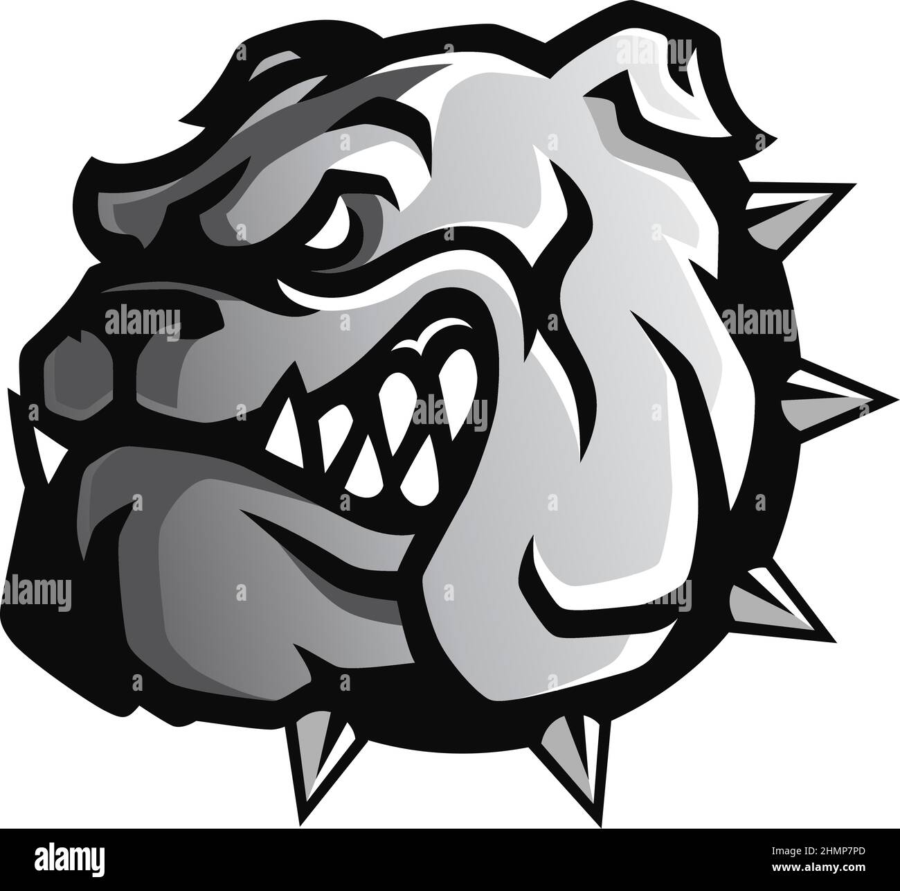 Design tendance de tête de Bulldog agressif Illustration de Vecteur
